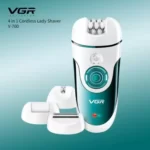 اپیلاتور حرفه ای 4 کاره VGR V-700 برای صورت، پاها، زیربغل و ناحیه بیکینی با پاک کننده پینه برای استفاده مرطوب و خشک 50 دقیقه زمان اجرا شارژ سریع باتری لیتیوم یون 2X500 میلی آمپر ساعت