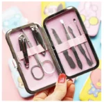 ست 7 تیکه مانیکور ناخن کیفی از جنس استیل زد زنگ