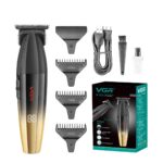 ماشین اصلاح خط زن صفرزن VGR V-906 توربو با 9000 دور تیغه T شکل با روکش DLC صفحه نمایش 240 دقیقه زمان استفاده رنگ طلایی - تصویر 2