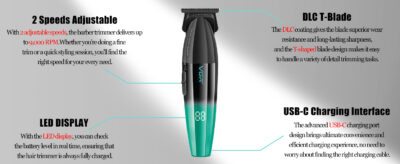 ماشین اصلاح خط زن صفرزن توربو با 9000 دور تیغه T شکل با روکش DLC صفحه نمایش 240 دقیقه زمان استفاده